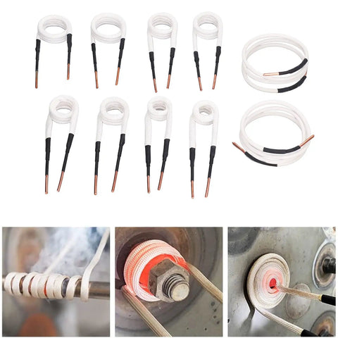 Top Shelf Induction Heater Coil Kit Including 10 Pcs Brass Core Rods And A Solid Storage Box displaying 10 heating coils.