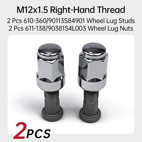 M12x1.5 Wheel Studs With Lug Nuts Set For Honda Vehicles Including Accord Civic CRV Odyssey TL TSX Integra MDX NSX Legend