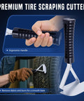 Pro Grade Tire Patch Repair Kit With Tungsten Steel Buffing Wheels And Patch Roller Includes 42mm And 55mm Scraping Cutter