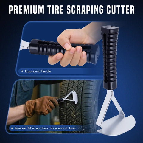 Pro Grade Tire Patch Repair Kit With Tungsten Steel Buffing Wheels And Patch Roller Includes 42mm And 55mm Scraping Cutter