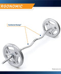 Threaded Chrome Curl Bar With Collars For All Standard Plates 48 Inch Heavy Duty Steel Build displayed with cambered design