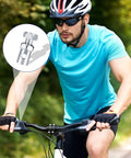 Cyclist with highlighted view of a 20 Piece Universal Clutch, Brake, and Throttle Cable Ends Kit With One Eighth Inch Crimp Ends