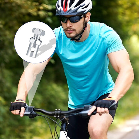 Cyclist with highlighted view of a 20 Piece Universal Clutch, Brake, and Throttle Cable Ends Kit With One Eighth Inch Crimp Ends