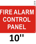 Red Reflective Fire Alarm Control Panel Sign Aluminum 7x10 Inches White Text Heavy Duty Rust Resistant Wall Mount