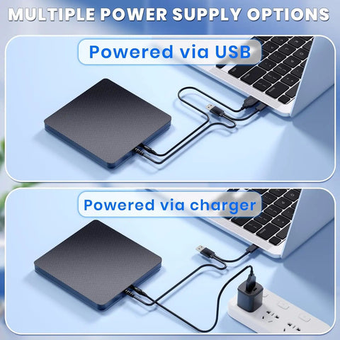 External Blu Ray Drive Reader And Burner With USB 3.0 And Type C Fast 6X BD DVD CD Read Write Supports Blu Ray BD R BD RE And DVDs Plug And Play For PC Windows Seven Through Eleven Black, powered via USB or charger