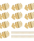 Brass Corner Protectors 10 Pack, Retro Style Dope Metal Border Guards For Wood Boxes And Furniture with nails, 0.98 x 0.67 inches
