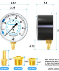 Front view of MEANLIN gas pressure test gauge kit with 0–35 in WC dial, brass fittings, and 40-inch hose