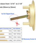 Product dimensions and fitting details for Two Pack Pocket Door Lock With Key For Sliding Barn Doors Recessed Two Sided Latch