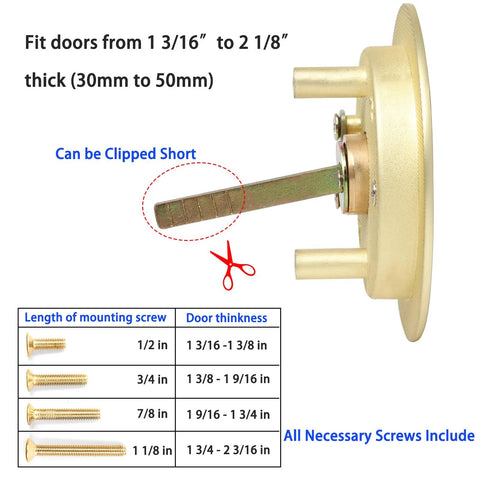 Product dimensions and fitting details for Two Pack Pocket Door Lock With Key For Sliding Barn Doors Recessed Two Sided Latch