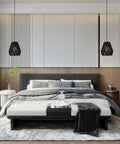 Black Rattan Pendant Lights 7 Inch Modern Woven Fixtures Farmhouse Coastal Handwoven Lamp Shade Boho Chic Hanging Light For Kitchen Island Bedroom Living Room Hallway 2 Pack above bed