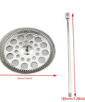 Premium Stainless Steel French Press Plunger Filter Replacement For 34oz Coffee Maker showing flat circular filter and plunger rod.