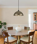 MIAYBPH Pendant Lights Kitchen Island, 12" Antique Bronze Dome Pendant Light Fixture above round dining table.