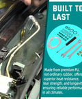 Hydraulic Roof Repair Seal Kit For Mercedes Benz SL R129 All Models 1990 2002 With Wrench Screwdriver Sealing Tube And 5 Line Clip Plugs To Stop Leaks And Keep Lines Tight, showing installation process.