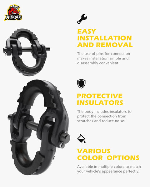 Two Pack Half Inch Safety Chain Connector Links Hammerlock Coupling for Trailer Chains, black galvanized steel, easy installation