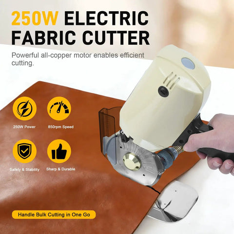 Super Heavy Duty 250W Electric Fabric Cutter With Pure Copper Motor For Leather Cloth And Textiles cutting leather fabric.