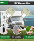 Six Pack G391 RV Keys For Global Link Fastec Bauer Lippert Components Baggage Door Locks and Exterior Access Panels displayed