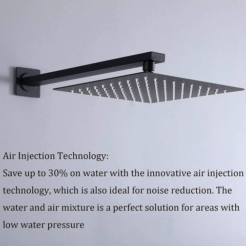 Top Shelf Wall Mounted Rain Shower System With A Water Powered Digital Display stainless steel shower head with air injection technology.
