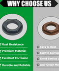 3 Pack Five Eighth Inch Hex Flange Bushing Replacement Set For 741-0656, 741-0656A, 941-0656, 941-0656A With ID Five Eighth Inch, OD Seven Eighths Inch, Quarter Inch Thick, Compatible With Oregon And MTD, rust resistant black bushing and rusted comparison