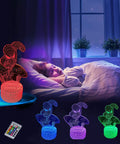 3D Illusion LED Night Light For Kids With 16 Color Changing Modes, Touch And Remote Control, Superhero lamp glowing in bedroom
