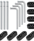 Ultimate 16 Piece Exhaust Hanger Kit featuring Heavy Duty Carbon Steel Rods With Rubber Mounts For Solid Installation And Smooth Ride, 10-inch rods and hangers