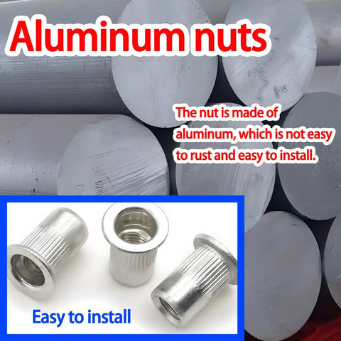Top Notch Yokoming M8 Aluminum Rivet Nut Kit With Handy Tool And 30 Rustproof Fasteners For Easy Install On Cars And DIY Projects, aluminum rivet nuts