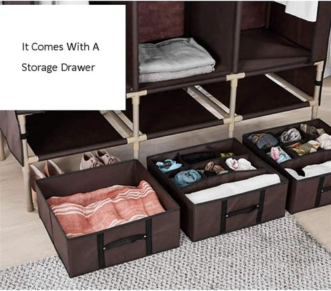 No Sweat Heavy Duty Portable Closet Organizer With Rugged Hanging Rod And Canvas Shelves For Spacious Standing Wardrobe Storage Quick Snap Assembly Tough Clothes Rack Killer Space Saver