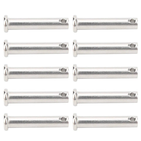 10Pcs Stainless Steel Clevis Pin Set 304 Flat Head Pins With Holes Universal T Shape Round Pins Rugged Heavy Duty Rust Resistant Kit