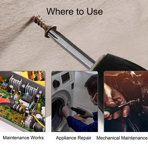 Get The Job Done Right With This 1 Pc Magnetic Torx Head Screw Driver Bit Set featuring Long 75mm Shafts used in appliance repair and maintenance.
