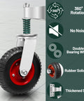 Spring Loaded 8 Inch Gate Wheel For Fence And Gate With 360 Degree Rotation Heavy Duty Steel Wheel showcasing features