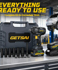 Beast Mode Cordless Brushless Impact Wrench With Ultra High Torque 1700 Nm, 1254 Foot Pounds, 3500 IPM, Half Inch Drive, 6 Socket Set, Includes Two 4Ah Batteries, Heavy Duty Tool For Truck And Workshop in case and charger