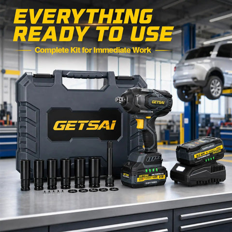 Beast Mode Cordless Brushless Impact Wrench With Ultra High Torque 1700 Nm, 1254 Foot Pounds, 3500 IPM, Half Inch Drive, 6 Socket Set, Includes Two 4Ah Batteries, Heavy Duty Tool For Truck And Workshop in case and charger