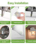Outdoor Wall Lantern No Fuss Waterproof Porch Light For Front Door Garage And Patio With Anti Corrosion Plastic Build And Clear Acrylic Panels White Finish Bulb Included Sconce Fixture installation steps