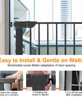 Easy installation for Extra Wide Walk Through Pet Gate With Auto Close, Kid Friendly And Pet Safe, Durable Metal Gate