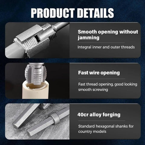 Dual Function Pipe Threading Tool For Plastic Pipes With Internal And External Threads In One Seamless Operation detail view