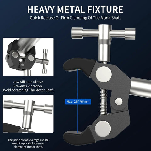 Heavy Duty Trolling Motor Stabilizer With Quick Release, All Metal Construction Delivers Solid Stability shown in close-up