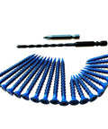 Blue Concrete Screws Kit With Drill Bit And Driver, 20 Pack Masonry Fasteners For Brick Block And Cement, Flat Head Screws Display