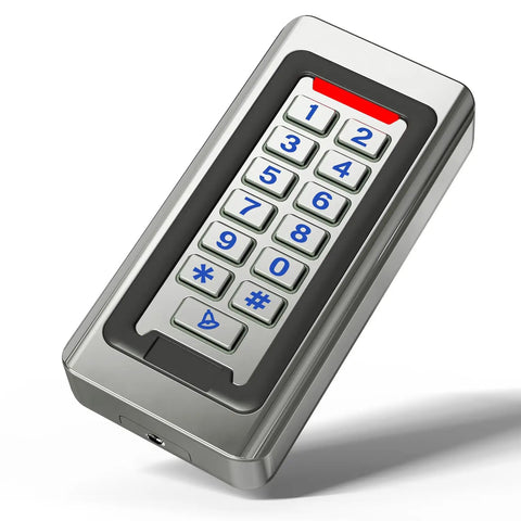 Stainless Steel Outdoor Door Access Control Keypad With Backlit Pad And Built-In Doorbell Button, Tough-As-Nails IP68 Weatherproof