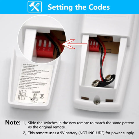 Replacement Ceiling Fan Remote Control 303.9MHz With Reverse Light Dimmer And 3 Speed Wall Mount dip switch settings