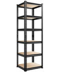 Heavy Duty 6 Tier Metal Storage Shelving Unit For Pantry Kitchen And Garage Each Shelf Holds Up To 376 Lbs Total Capacity 2256 Lbs Sturdy 5mm MDF Shelves With 5 Support Bars Adjustable Chrome Frame. Front view of 6-tier metal shelving with MDF shelves