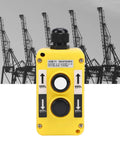 Pro Grade Rainproof Industrial Pushbutton Switch For Cranes And Hoists Up Down Driving Controller IP68 Strong Frame Flexible Buttons For Machines Automation Control AC2, yellow PC body