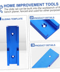Straight Up Solid Aluminum Miter Track Fixture Connector Heavy Duty Cross Adapter For Standard Saw Rails No Sweat Woodworking Accessory close-up of blue aluminum cross adapter multi-angle views