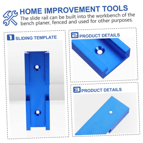Straight Up Solid Aluminum Miter Track Fixture Connector Heavy Duty Cross Adapter For Standard Saw Rails No Sweat Woodworking Accessory close-up of blue aluminum cross adapter multi-angle views