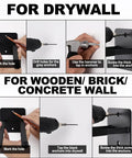 Installation guide for Extra Large 14 Inch Garage Hooks Set for Wall Mount Storage on drywall and concrete walls.