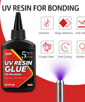 60g UV Resin Kit With Rechargeable Light Pro Grade Bonding System Fast 5 Second Cure Crystal Clear Glue bottle and UV light