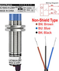 Capacitive M18 Proximity Sensor Switch Non Shield Type PNP NO For Dielectric Objects 10mm Sensing Distance 10 30V DC 200mA