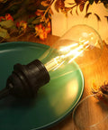 6 Pack Plug In Hanging Light Kit With 12 Foot Cord And On Off Switch For E26 E27 Pendant Lantern Lamps Black glowing bulb
