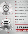 2 Pack Front Wheel Hub And Bearing Assembly Fit For 2008 Through 2013 Rogue 2014 Through 2015 Rogue Select And 2007 Through 2012 Sentra