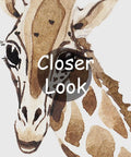 Giraffe detail from Safari Jungle Wall Mural For Kids Room In Watercolor Animals Style, Nursery Decor, Not Peel And Stick, Requires Paste