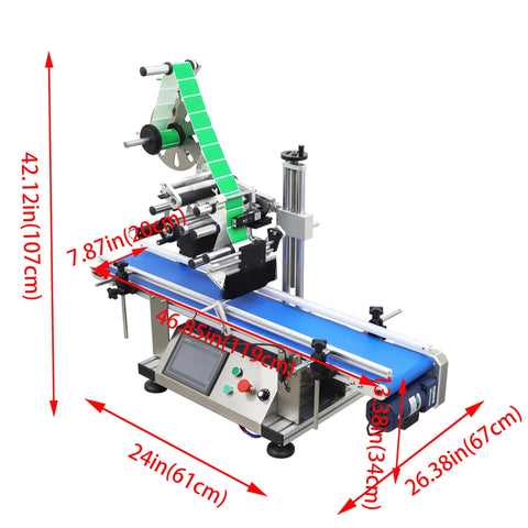 Automatic Desktop Conveyor Labeler 110V Works Like A Charm For Crisp Flat Applications 25-50 Pcs Per Min Handles 4-16Cm Cylinders