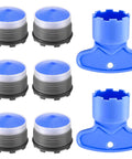 M18.5 Faucet Aerator Replacement Kit, 6 Pack Sink Faucet Flow Restrictors With Key Wrench Tool, showing aerators and wrenches